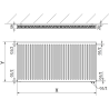 Mexen CV11 plokštelinis radiatorius 600 x 1300 mm, apatinis prijungimas, 1213 W, baltas - W611-060-130-00