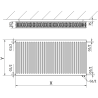 Mexen CV22 plokščiasis radiatorius 300 x 1200 mm, apatinis pajungimas, 1120 W, baltas - W622-030-120-00