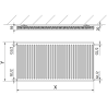 Mexen C11 plokštelinė šildytuvas 600 x 1100 mm, šoninė prijungimas, 1027 W, balta - W411-060-110-00