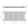 Mexen C11 radiatorių plokštė 500 x 400 mm, šoninis prijungimas, 319 W, baltas - W411-050-040-00