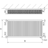 Mexen CV33 plokščias radiatorius 600 x 1800 mm, apatinis prijungimas, 4202 W, baltas - W633-060-180-00