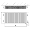 Mexen CV33 plokščiasis radiatoriaus 600 x 1000 mm, apatinis prijungimas, 2335 W, baltas - W633-060-100-00
