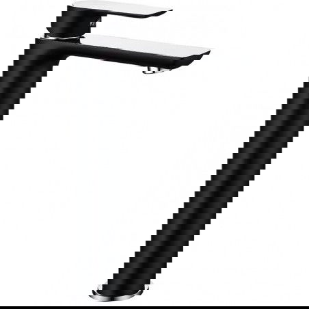 Mexen Alfa aukštas praustuvo maišytuvas, juodas/chromas - 745710-71