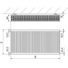 Mexen C33 plokštelinis radiatorius 600 x 1800 mm, šoninis prisijungimas, 4202 W, baltas - W433-060-180-00