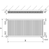 Mexen CV21 plokščias radiatorius 900 x 2000 mm, apatinis prijungimas, 3552 W, baltas - W621-090-200-00