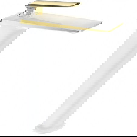 Mexen Purus aukštas praustuvo maišytuvas, baltas/auksinis - 745810-25