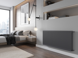 Mexen C22 plokščias radiatorius 300 x 1500 mm, šoninis prijungimas, 1400 W, antracitas - W422-030-150-66