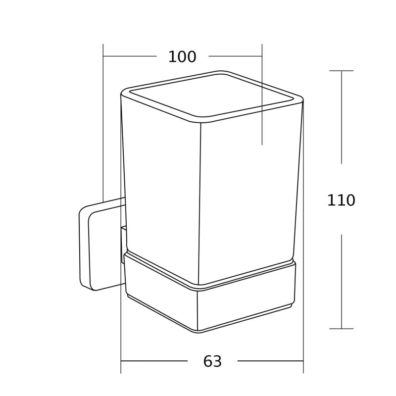 Mexen Asis dantų šepetėlių laikiklis, juodas - 7017638-70