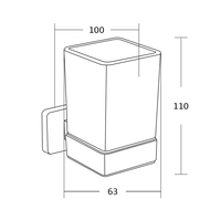 Mexen Asis dantų šepetėlių laikiklis, juodas - 7017638-70