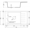 Mexen Elias Granitinė virtuvės plautuvė su vienu skyriumi ir nusausinimo vieta 795 x 480 mm, balta, chromuotas sifonas - 651179?