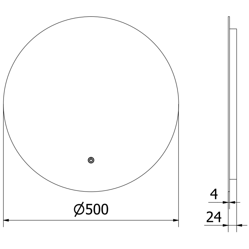Mexen Erg apvalus apšviestas veidrodinis vonios veidrodis, apvalus 50 cm, LED 6000K, antidūmų - 9823-050-050-611-00