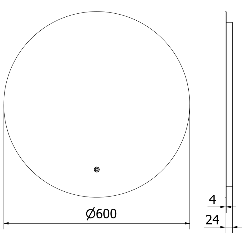 Mexen Erg apvalus apšviestas vonios veidrodis, 60 cm, LED 6000K, priešrasojantis - 9823-060-060-611-00