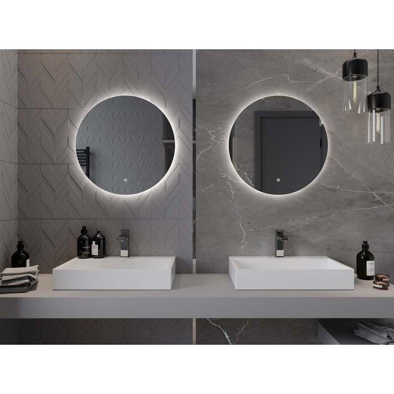 Mexen Erg apšviestas vonios veidrodis, apvalus 60 cm, LED 6000K, nuo rasojimo - 9823-060-060-611-00