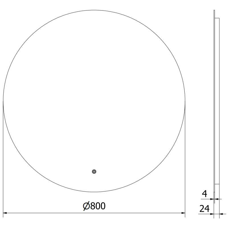 Mexen Erg vonios veidrodis su apsvietimu, apvalus 80 cm, LED 6000K, antifog - 9823-080-080-611-00