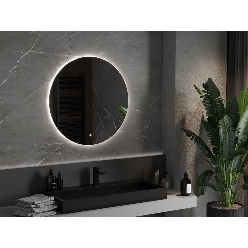 Mexen Erg apšviestas vonios veidrodis, apvalus 80 cm, LED 6000K, be garų - 9823-080-080-611-00