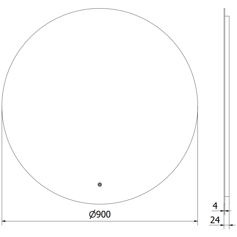 Mexen Erg apšviestas vonios veidrodis, apvalus 90 cm, LED 6000K, anti-rūkas - 9823-090-090-611-00