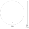 Mexen Erg apšviestas vonios veidrodis, apvalus 90 cm, LED 6000K, anti-rūkas - 9823-090-090-611-00