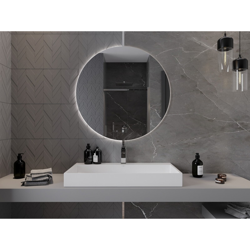 Mexen Erg apšviestas vonios veidrodis, apvalus 90 cm, LED 6000K, priešrūkinis - 9823-090-090-611-00