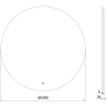 Mexen Erg vonios veidrodis su apšvietimu, apvalus 100 cm, LED 6000K, be rūko - 9823-100-100-611-00