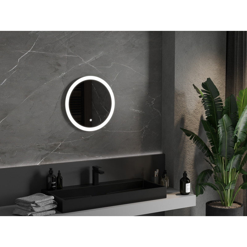 Mexen Oro apšviestas vonios veidrodis, apvalus 50 cm, LED 6000K, priešrūkinis - 9824-050-050-611-00