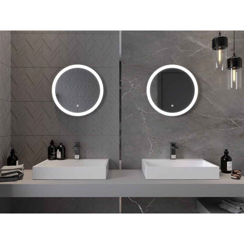 Mexen Oro apvalus vonios veidrodis su apšvietimu, 50 cm, LED 6000K, anti-rūkas - 9824-050-050-611-00