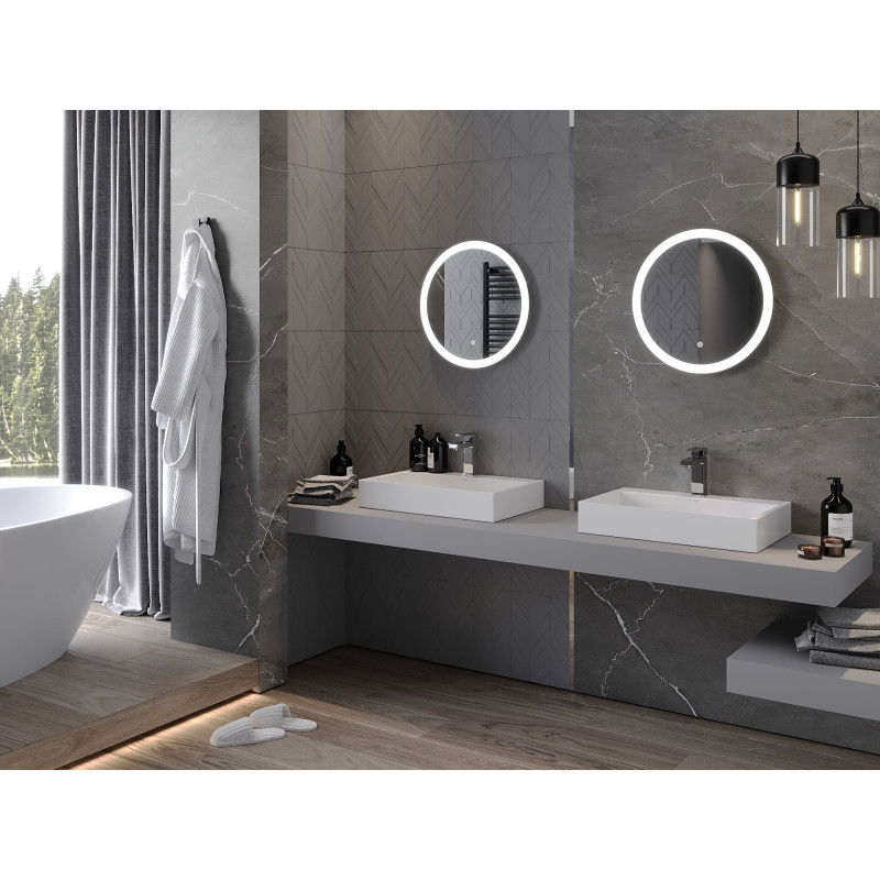 Mexen Oro apvalus apšviestas vonios veidrodis, 50 cm, LED 6000K, nuo rasojimo - 9824-050-050-611-00