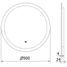 Mexen Oro apvalus vonios veidrodis su apšvietimu, 50 cm, LED 6000K, anti-rūkas - 9824-050-050-611-00