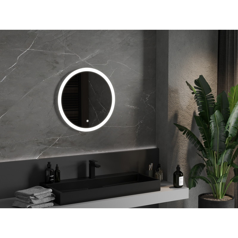 Mexen Oro apšviestas apvalus vonios veidrodis, 60 cm, LED 6000K, nuo rasojimo - 9824-060-060-611-00