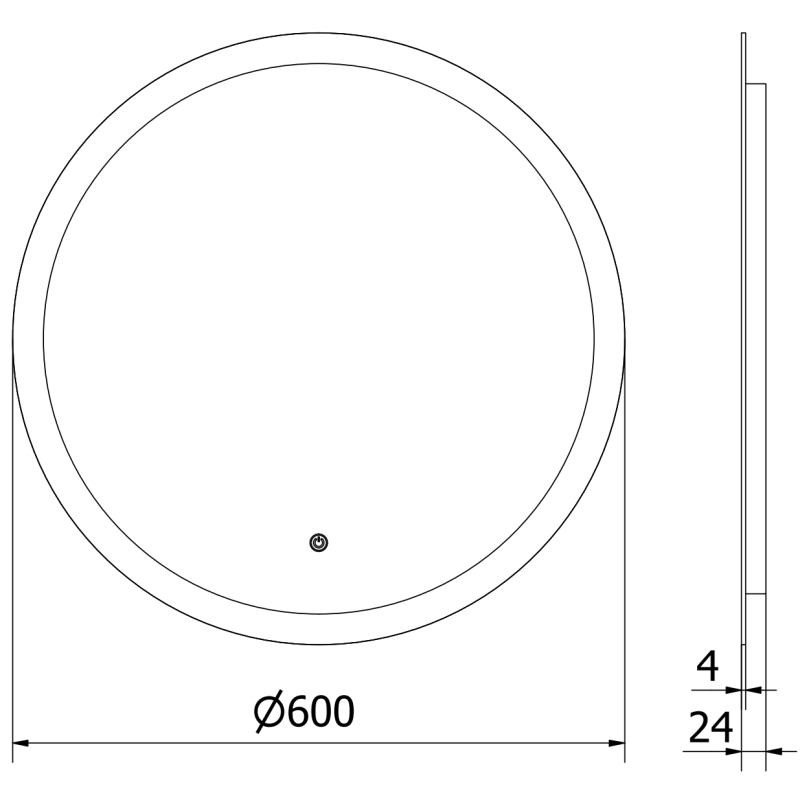 Mexen Oro žvilgantis apšviestas vonios veidrodis, apvalus 60 cm, LED 6000K, antirūkas - 9824-060-060-611-00