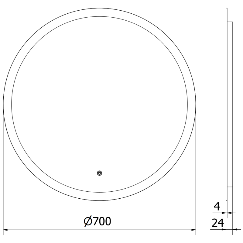 Mexen Oro apvalus vonios veidrodis su apšvietimu, 70 cm, LED 6000K, apsauga nuo rasojimo - 9824-070-070-611-00