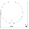 Mexen Oro veidrodžiu apšvietimas, apvalus 70 cm, LED 6000K, antiūkas - 9824-070-070-611-00