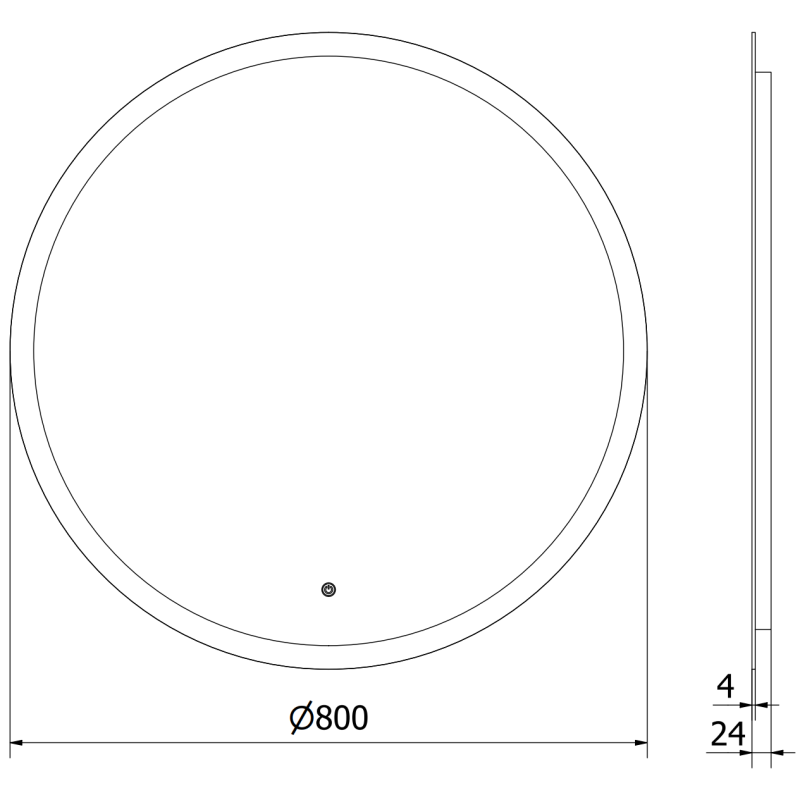 Mexen Oro veidrodis su apšvietimu, apvalus, 80 cm, LED 6000K, priešrasos - 9824-080-080-611-00