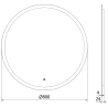 Mexen Oro veidrodis su apšvietimu, apvalus, 80 cm, LED 6000K, priešrasos - 9824-080-080-611-00