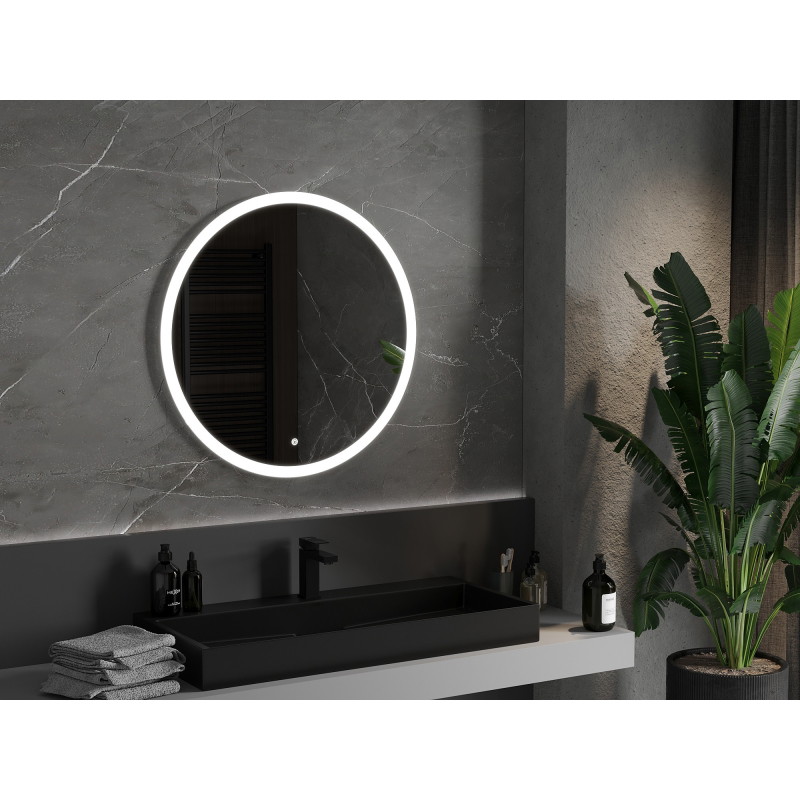 Mexen Oro apšviestas apvalus vonios veidrodis, 80 cm, LED 6000K, apsauga nuo rasojimo - 9824-080-080-611-00