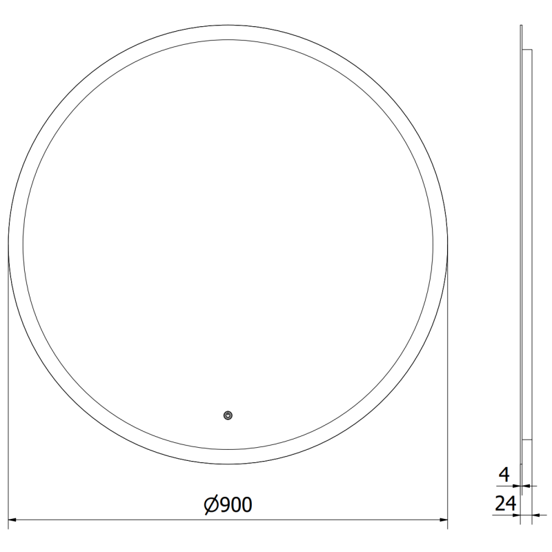 Mexen Oro veidrodis, apšviestas, apvalus 90 cm, LED 6000K, priešrūkinis - 9824-090-090-611-00
