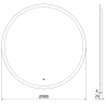 Mexen Oro apvalus vonios veidrodis su pašvietimu, 90 cm, LED 6000K, anti-rūkas - 9824-090-090-611-00