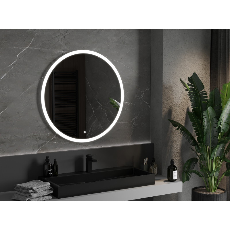 Mexen Oro apšviestas apvalus vonios veidrodis, 90 cm, LED 6000K, nuo rasojimo - 9824-090-090-611-00