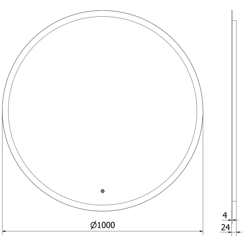 Mexen Oro apšviestas vonios veidrodis, apvalus 100 cm, LED 6000K, anti-rasojimas - 9824-100-100-611-00