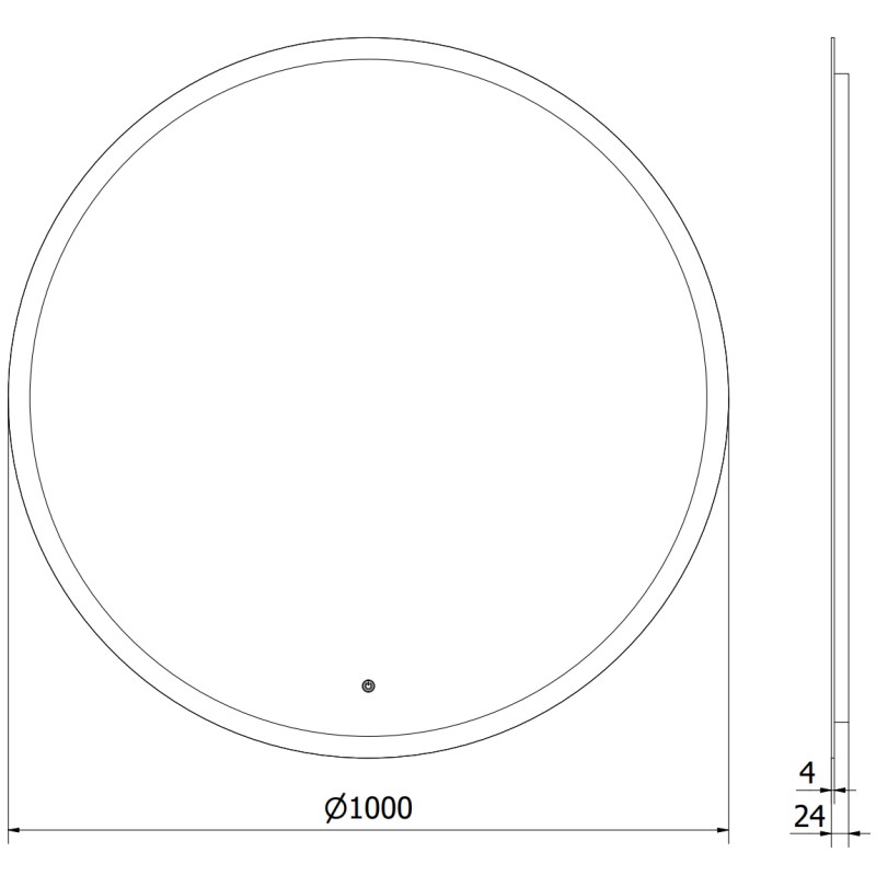 Mexen Oro apvalus vonios veidrodis su apšvietimu, 100 cm, LED 6000K, anti-garu - 9824-100-100-611-00