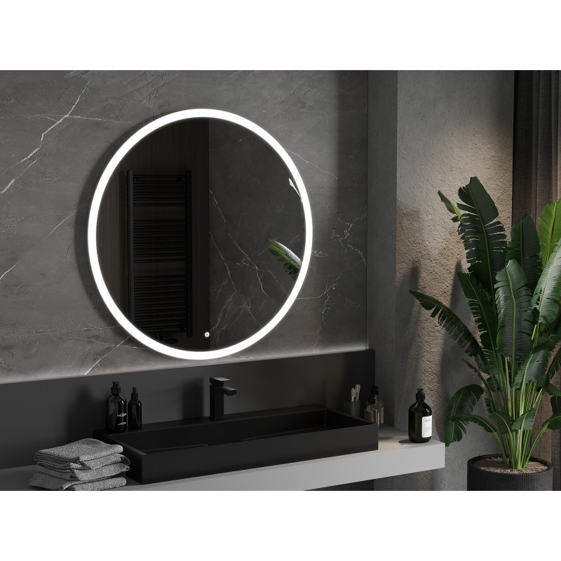 Mexen Oro apvalus vonios veidrodis su apšvietimu, 100 cm, LED 6000K, anti-garu - 9824-100-100-611-00