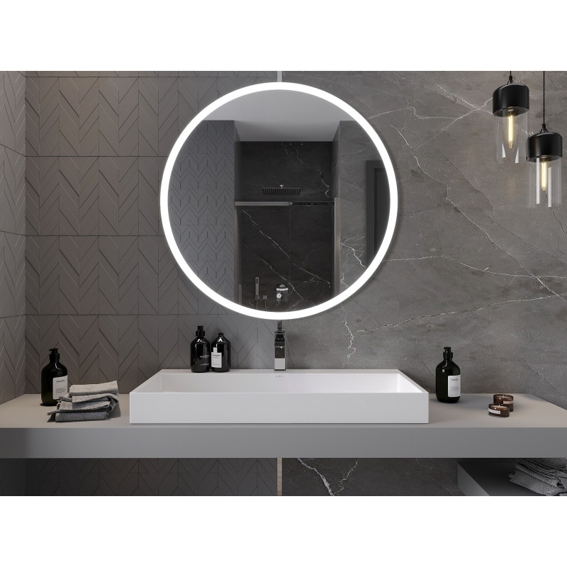 Mexen Oro apvalus vonios veidrodis su apšvietimu, 100 cm, LED 6000K, anti-garu - 9824-100-100-611-00