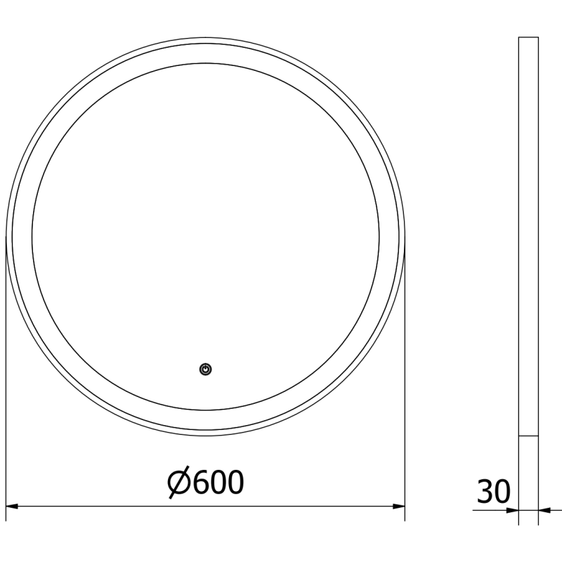 Mexen Esso apvalus apšviestas vonios veidrodis, 60 cm, LED 6000K, priešrasinis, auksinis rėmas - 9825-060-060-611-50