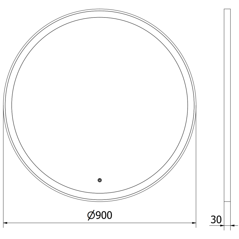 Mexen Esso apšviestas vonios veidrodis, apvalus 90 cm, LED 6000K, anti-rūkas, auksinis rėmas - 9825-090-090-611-50
