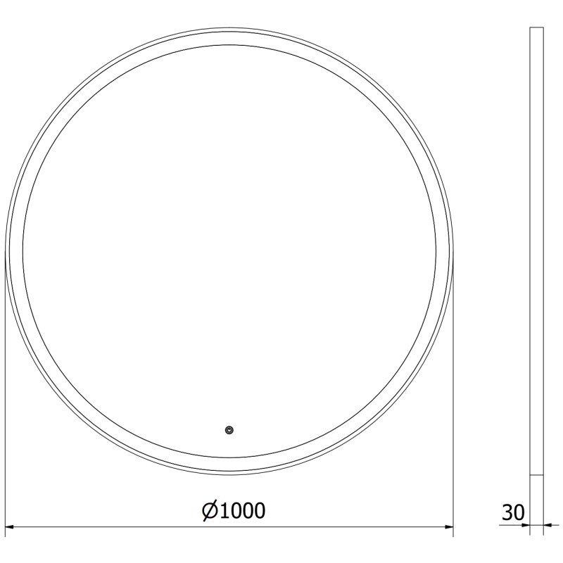 Mexen Esso apšviestas apvalus vonios veidrodis, 100 cm, LED 6000K, garų užsklanda, auksinis rėmas - 9825-100-100-611-50