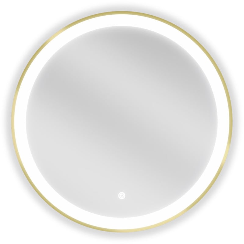 Mexen Esso apšviestas apvalus vonios kambario veidrodis, 60 cm, LED 6000K, priešrasos, auksinis rėmas - 9825-060-060-611-50