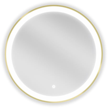Mexen Esso apšviestas apvalus vonios kambario veidrodis, 60 cm, LED 6000K, priešrasos, auksinis rėmas - 9825-060-060-611-50