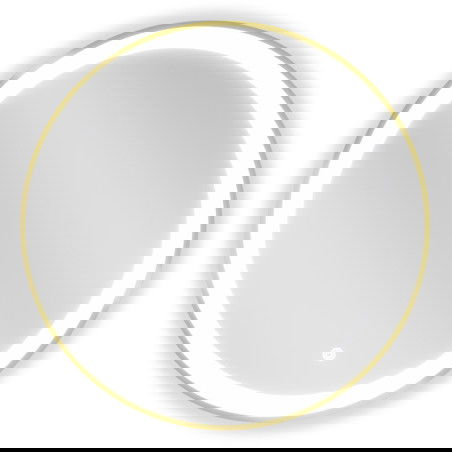 Mexen Esso apvalus apšviestas vonios veidrodis, 60 cm, LED 6000K, priešrasinis, auksinis rėmas - 9825-060-060-611-50