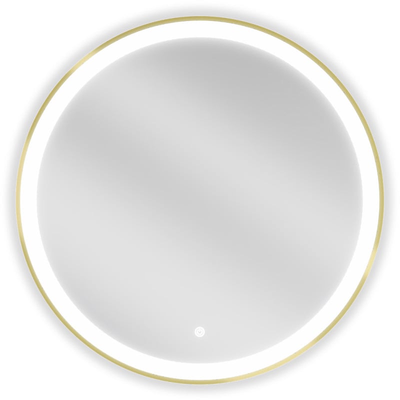Mexen Esso vonios veidrodis su apšvietimu, apvalus 70 cm, LED 6000K, apsauga nuo rasojimo, aukso spalvos rėmas - 9825-070-070-6?