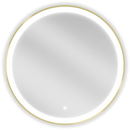 Mexen Esso apvalus apšviestas vonios veidrodis, 70 cm, LED 6000K, apsauga nuo rasojimo, auksinė rėmas - 9825-070-070-611-50
