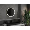 Mexen Esso apvalus apšviestas vonios veidrodis, 70 cm, LED 6000K, apsauga nuo rasojimo, auksinė rėmas - 9825-070-070-611-50